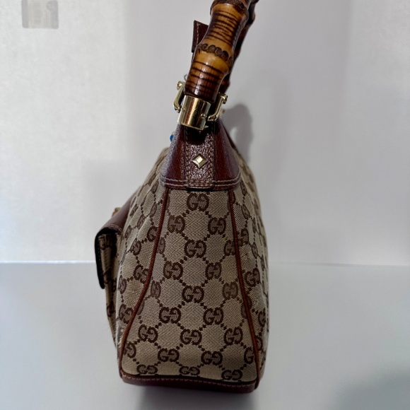 Vintage Gucci Monogram Canvas Hobo with Bamboo Handle - Picture 4 of 7